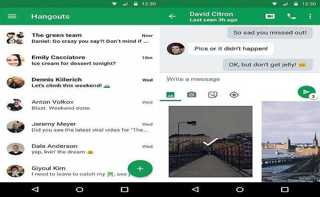 Google Hangouts latest feature - Lets you respond to messages without opening the App