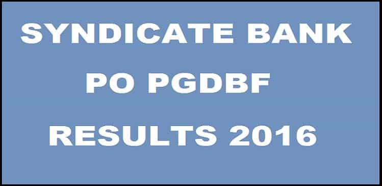 PO Results: Syndicate Bank PO results 2016 declared