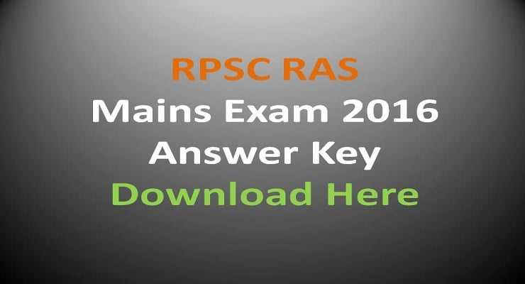 RPSC RAS Mains Exam 2016 Answer Key