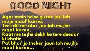 good night love shayari for girlfriend in hindi