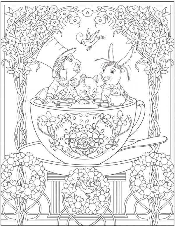 Download: Mad Tea Party Coloring Page