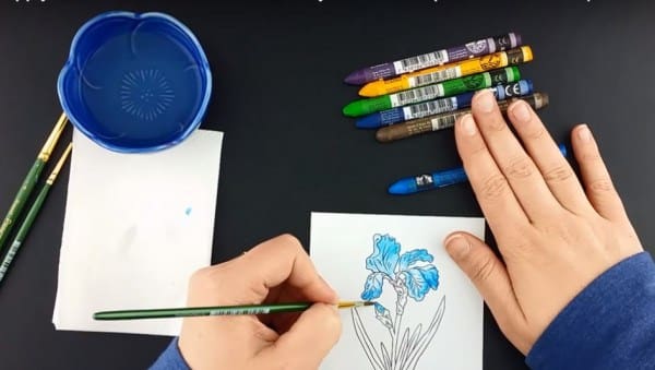 Coloring with Watercolor Crayons