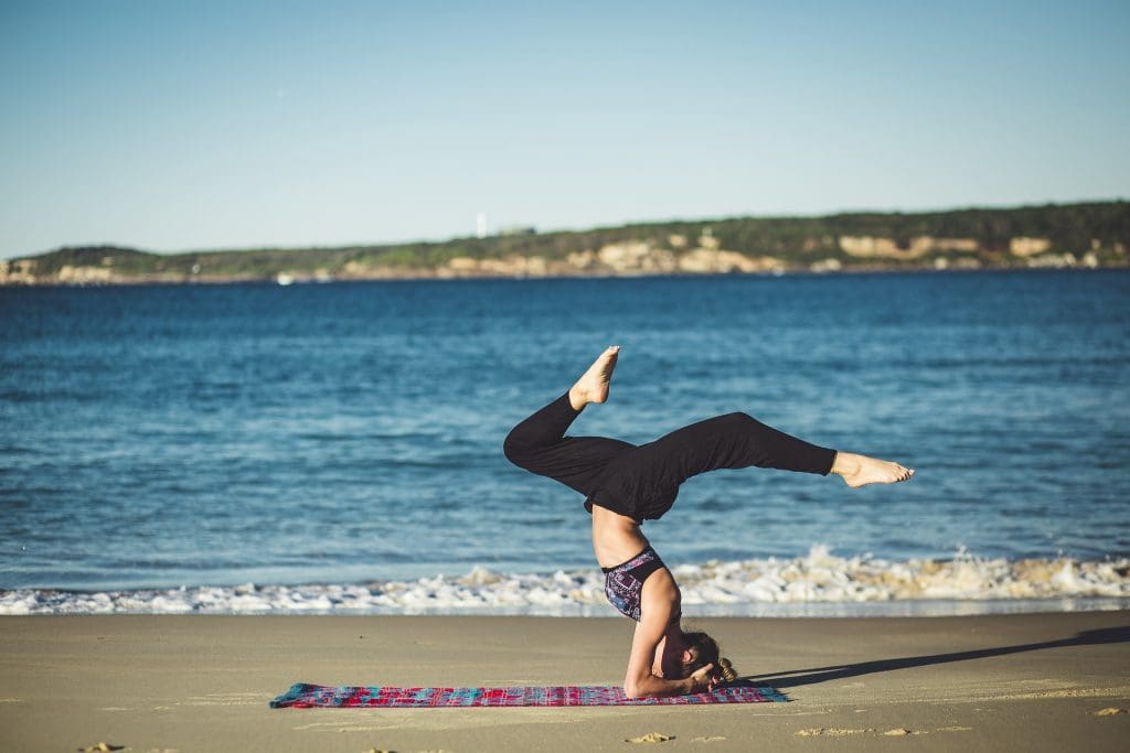 Yoga on a beach