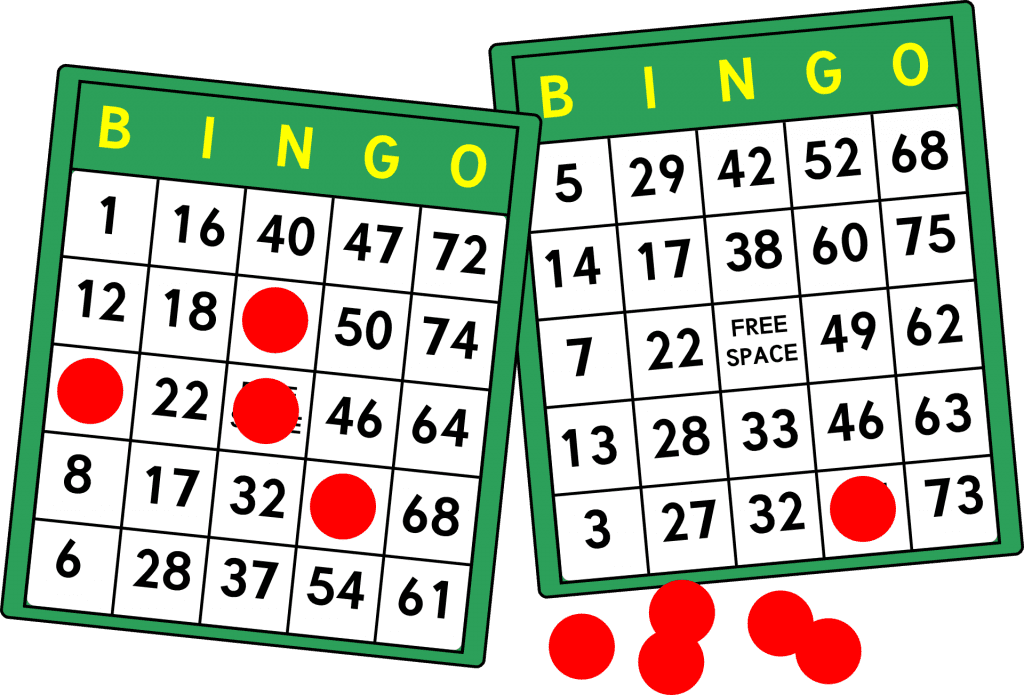 Bingo cards and markers
